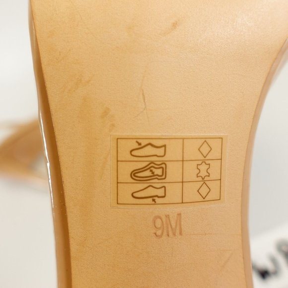 STEVE‎ MADDEN Heels 9 Patent Leather Beige Pump Nude Ankle Strap Stiletto Heels - Picture 12 of 12